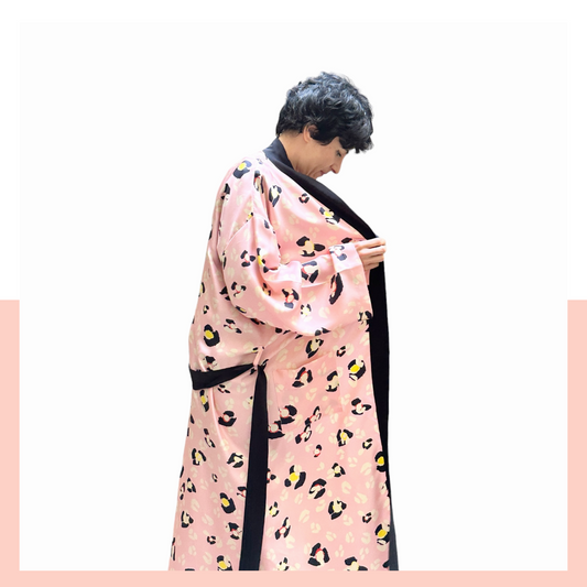 Silk kimono: Flopard pink