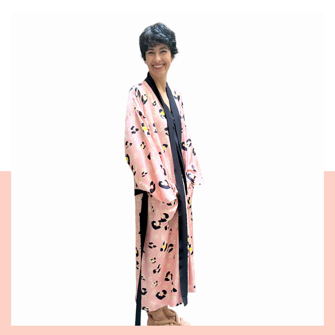 Silk kimono: Flopard pink