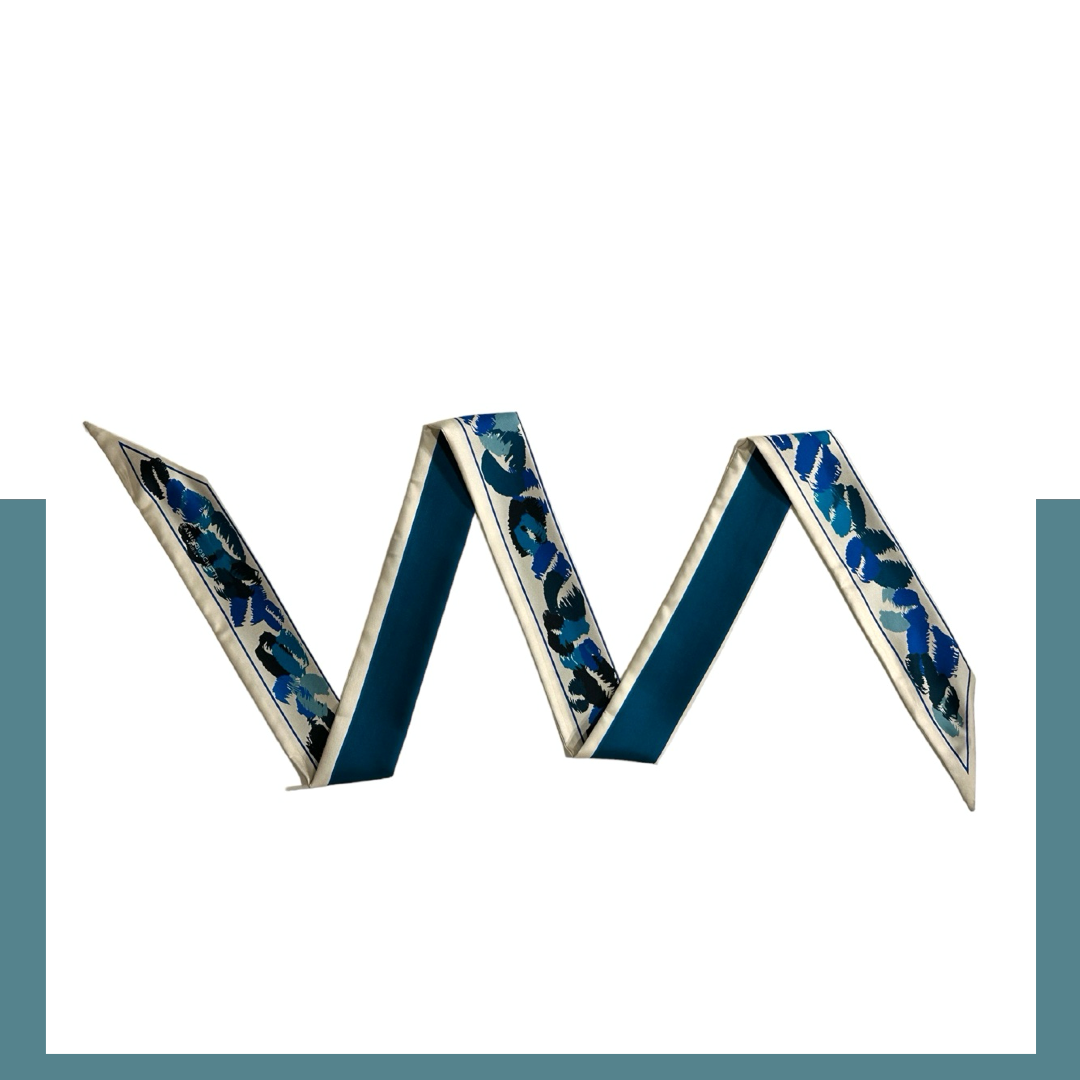 Ribbon Scarf: Flopard blues