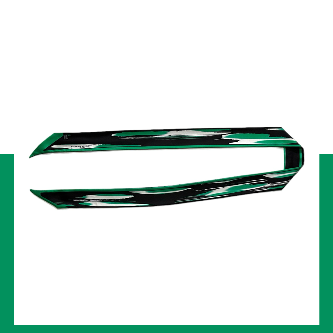 Ribbon Scarf: Flopard Green black
