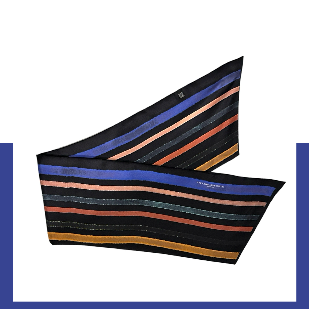 Lavalliere scarf: watercolour stripes