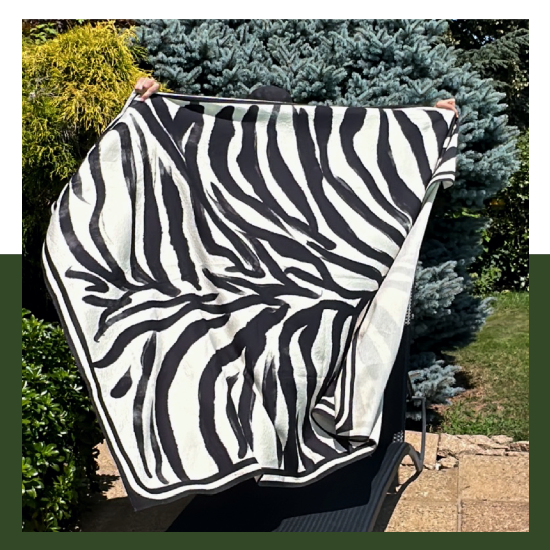 Drap de Plage: Zebra watercolour