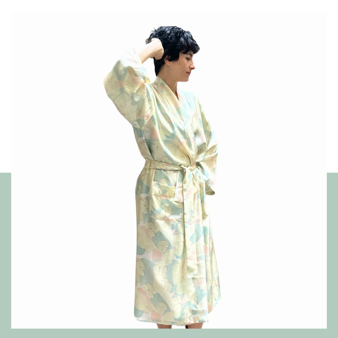 Silk kimono: Flopard Soft pastel
