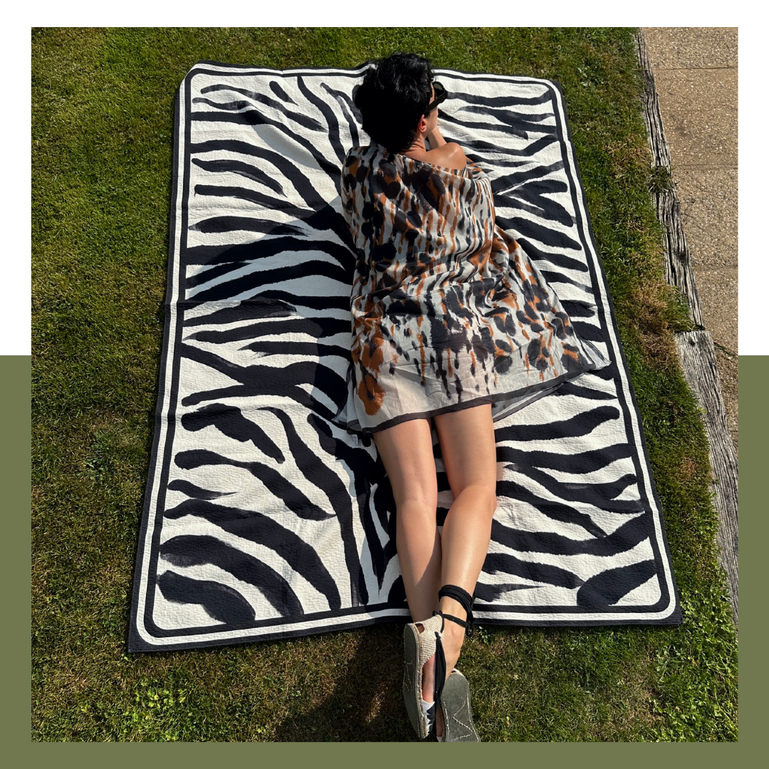 Drap de Plage: Zebra watercolour