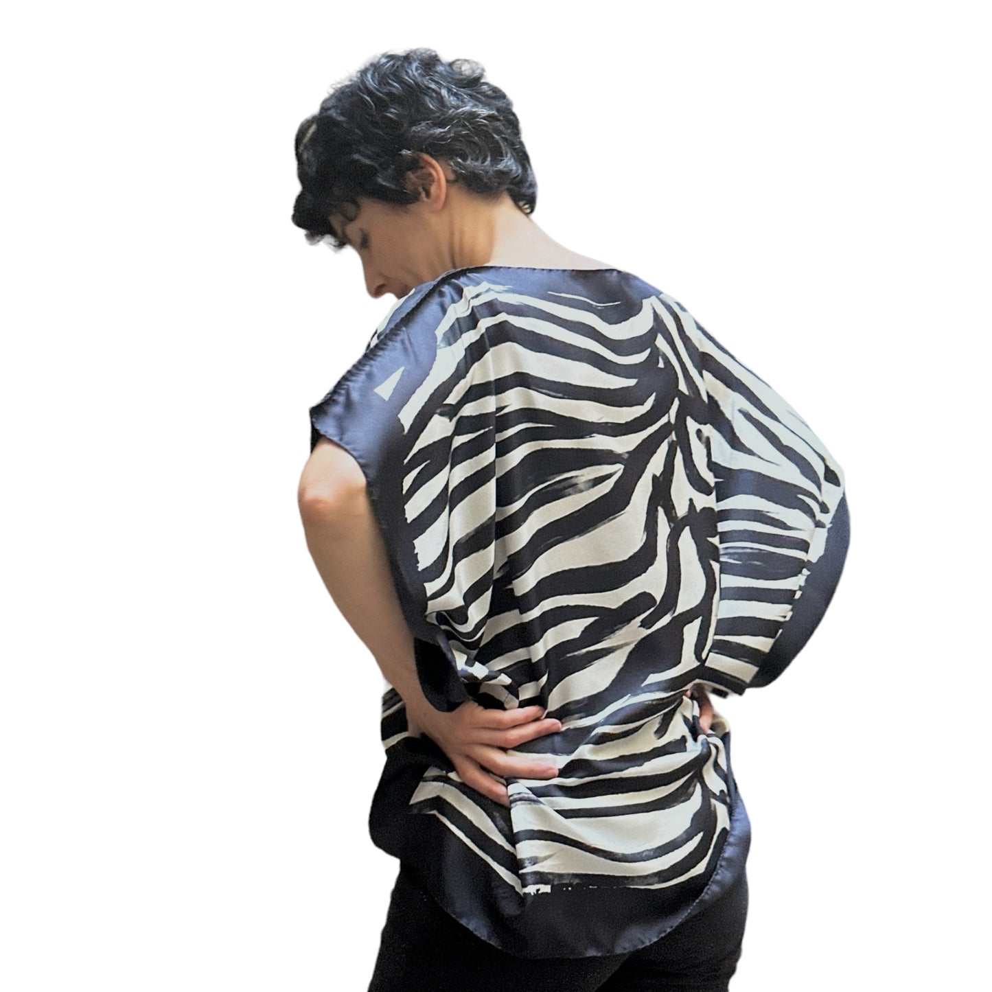 Kaftan short: watercolour zebra