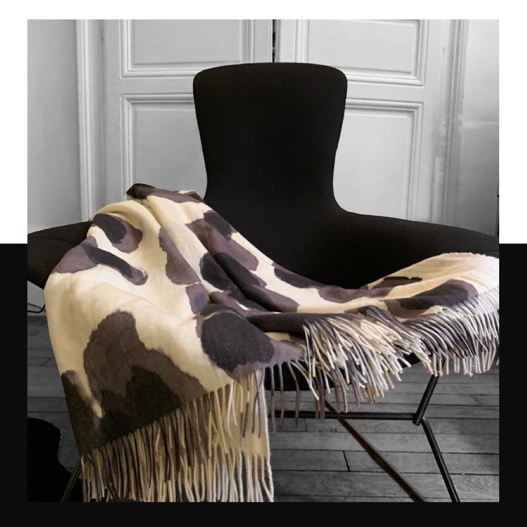 Plaid/ throw flopard snow-white